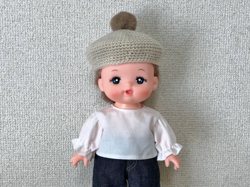 メルちゃんソランちゃん【ギャザー袖ブラウス】の作り方と無料型紙