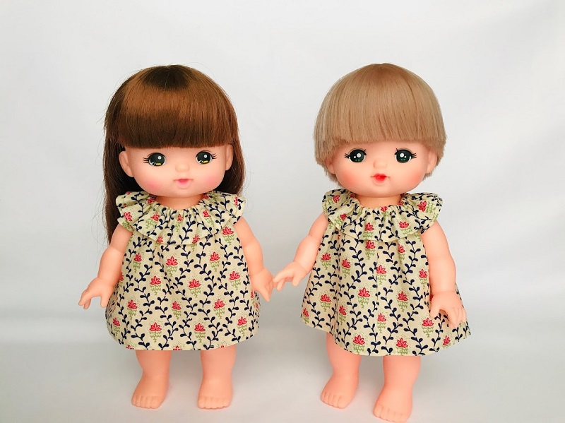 メルちゃん・ソランちゃんサイズ~フリル衿ワンピースの作り方と無料型紙