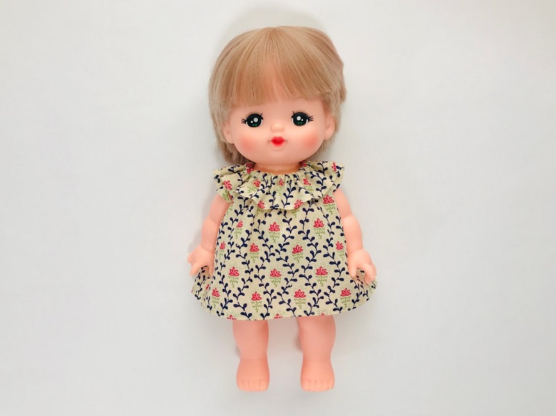メルちゃん・ソランちゃんサイズ~フリル衿ワンピースの作り方と無料型紙