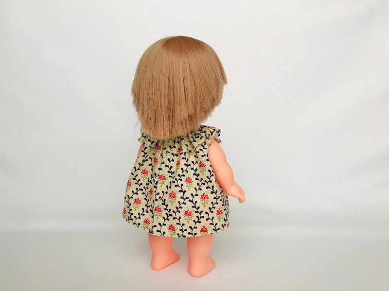 メルちゃん・ソランちゃんサイズ~フリル衿ワンピースの作り方と無料型紙