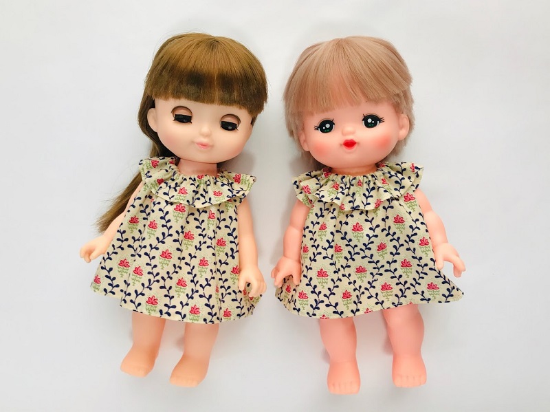 メルちゃん・ソランちゃんサイズ~フリル衿ワンピースの作り方と無料型紙