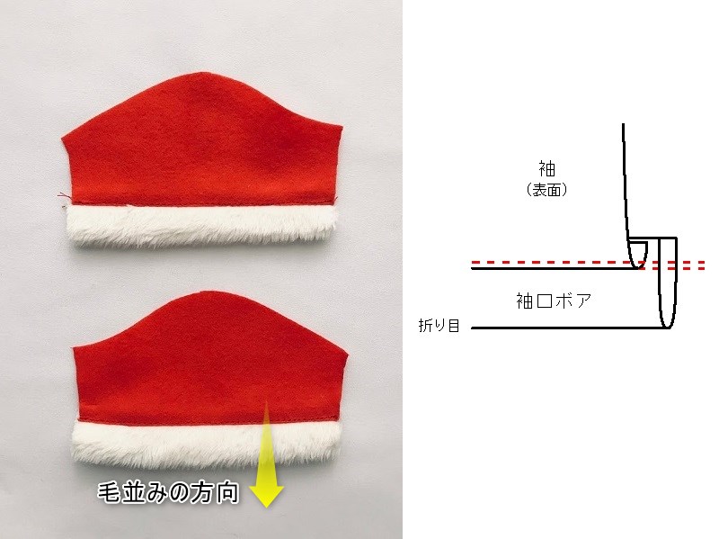 メルちゃん・ソランちゃんサイズ~クリスマスサンタワンピースの作り方