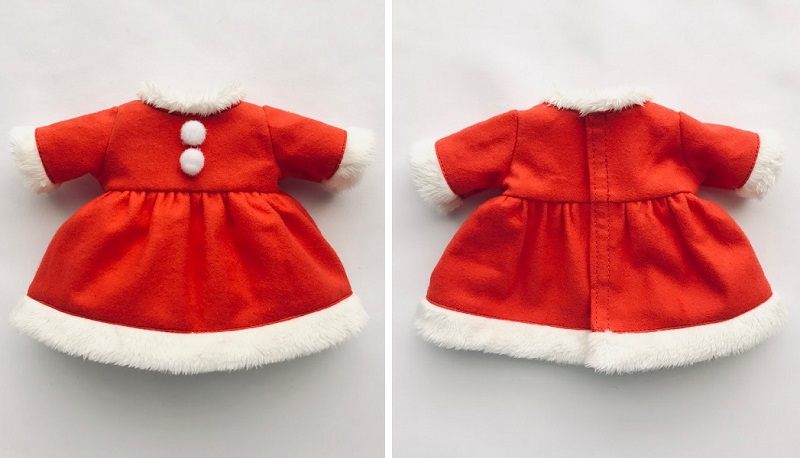 メルちゃん・ソランちゃんサイズ~クリスマスサンタワンピースの作り方