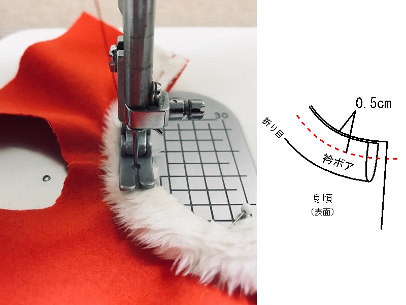 メルちゃん・ソランちゃんサイズ~クリスマスサンタワンピースの作り方