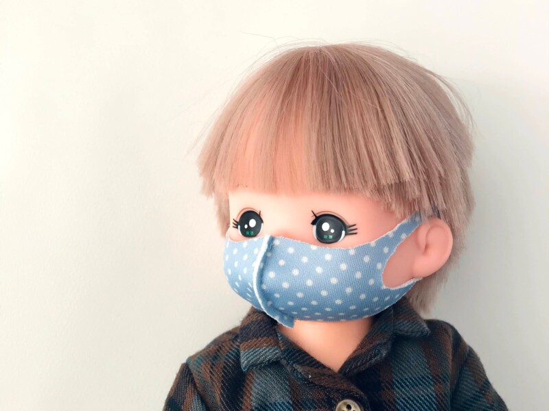 メルちゃん・ソランちゃんサイズ~立体マスクの型紙と作り方