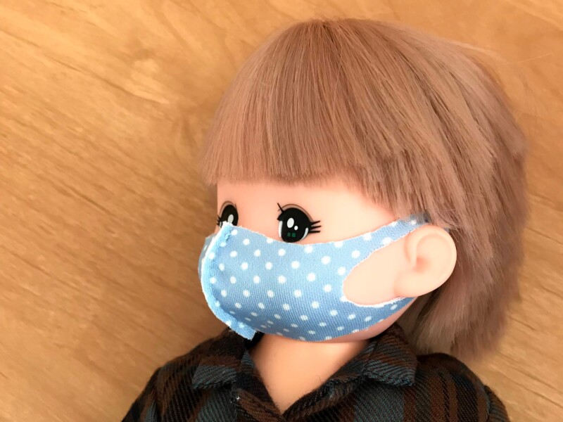 メルちゃん・ソランちゃんサイズ~立体マスクの型紙と作り方