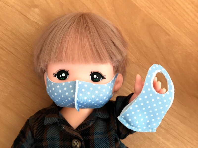 メルちゃん・ソランちゃんサイズ~立体マスクの型紙と作り方