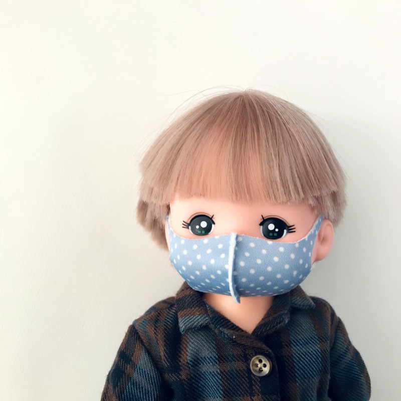 メルちゃん・ソランちゃんサイズ~立体マスクの型紙と作り方