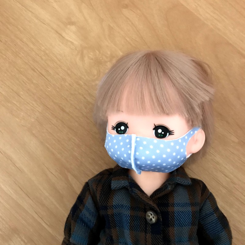 メルちゃん・ソランちゃんサイズ~立体マスクの型紙と作り方