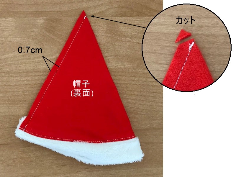 メルちゃん・ソランちゃんサイズ~サンタ帽子の作り方と無料型紙