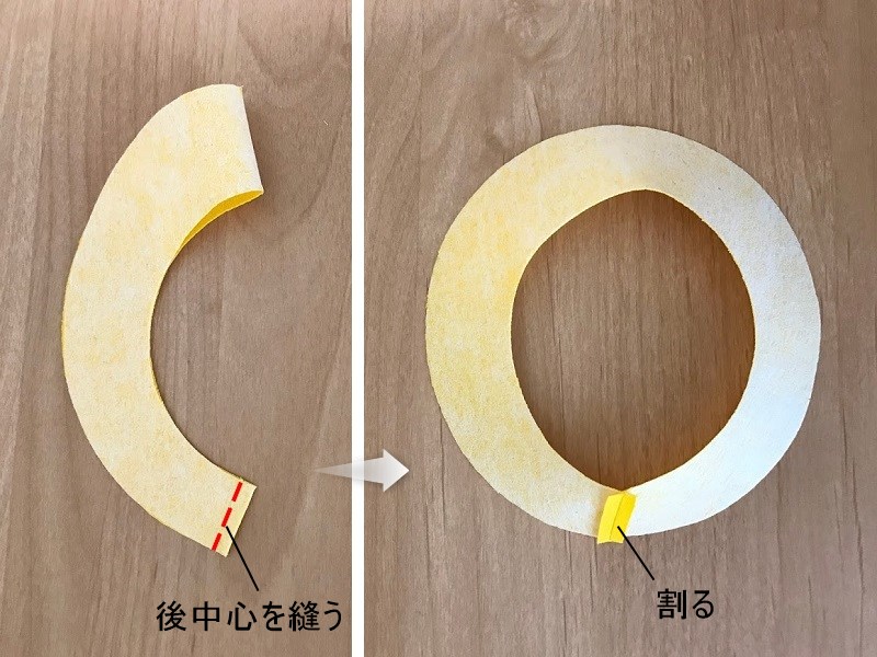 メルちゃん・ソランちゃんサイズ~黄色の通学帽子の型紙と作り方