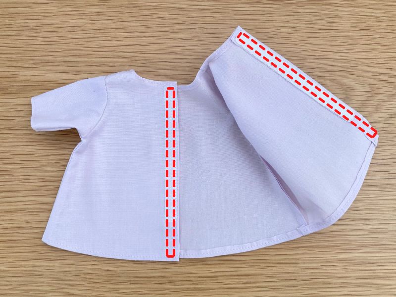 メルちゃん・ソランちゃんサイズ-Aライン長袖ワンピースの作り方と無料型紙