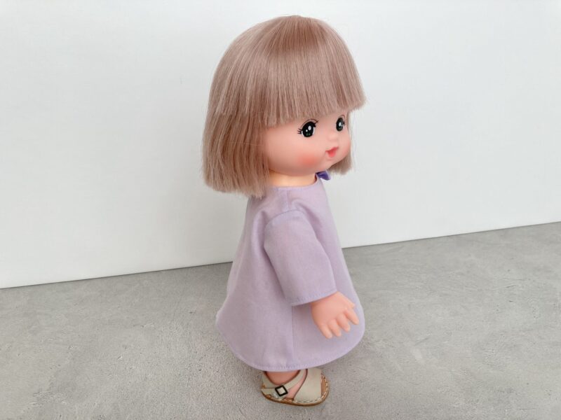 メルちゃん・ソランちゃんサイズ-Aライン長袖ワンピースの作り方と無料型紙