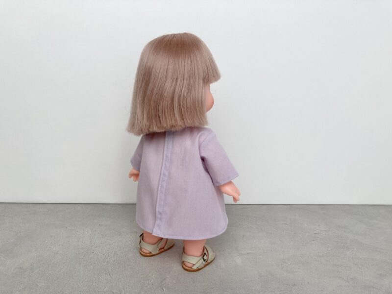 メルちゃん・ソランちゃんサイズ-Aライン長袖ワンピースの作り方と無料型紙