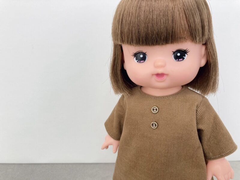 メルちゃん・ソランちゃんサイズ-Aライン長袖ワンピースの作り方と無料型紙