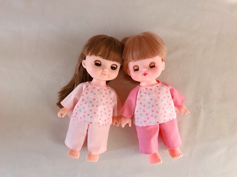 メルちゃんソランちゃんの簡単な【ラングラン袖のパジャマ】作り方と無料型紙