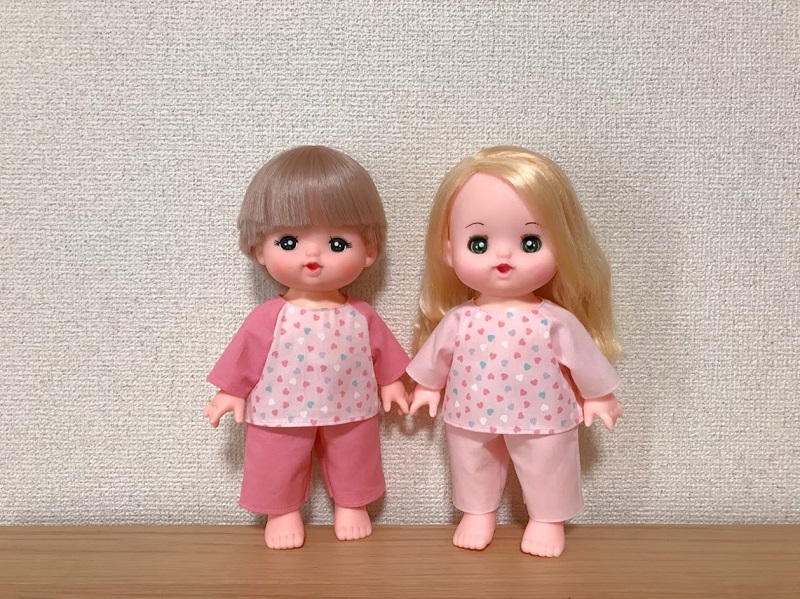 メルちゃんリリイちゃんの簡単な【ラングラン袖のパジャマ】作り方と無料型紙