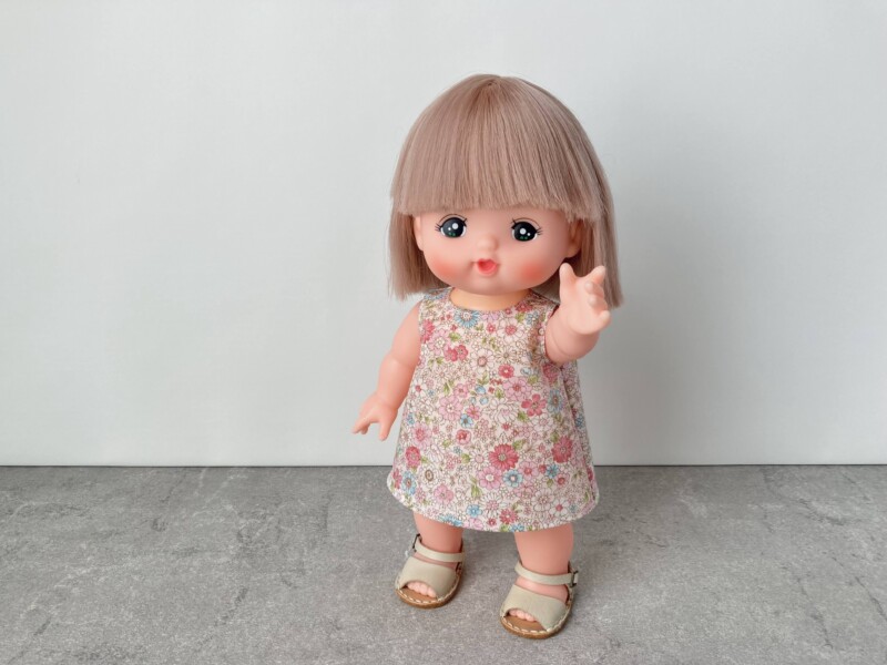 メルちゃん・ソランちゃん【ノースリーブAラインワンピース】の作り方と無料型紙