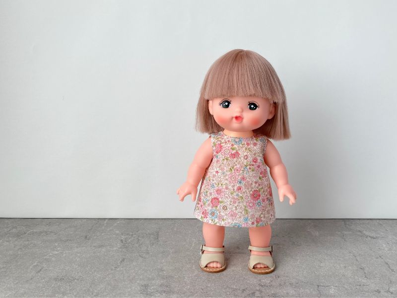 メルちゃん・ソランちゃん【ノースリーブAラインワンピース】の作り方と無料型紙