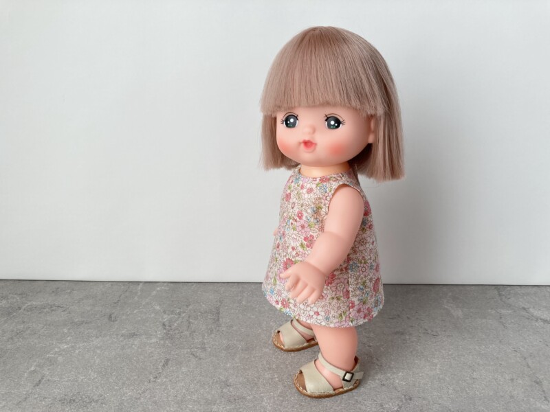メルちゃん・ソランちゃん【ノースリーブAラインワンピース】の作り方と無料型紙