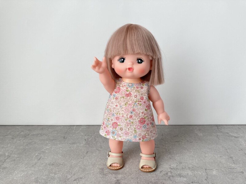 メルちゃん・ソランちゃん【ノースリーブAラインワンピース】の作り方と無料型紙