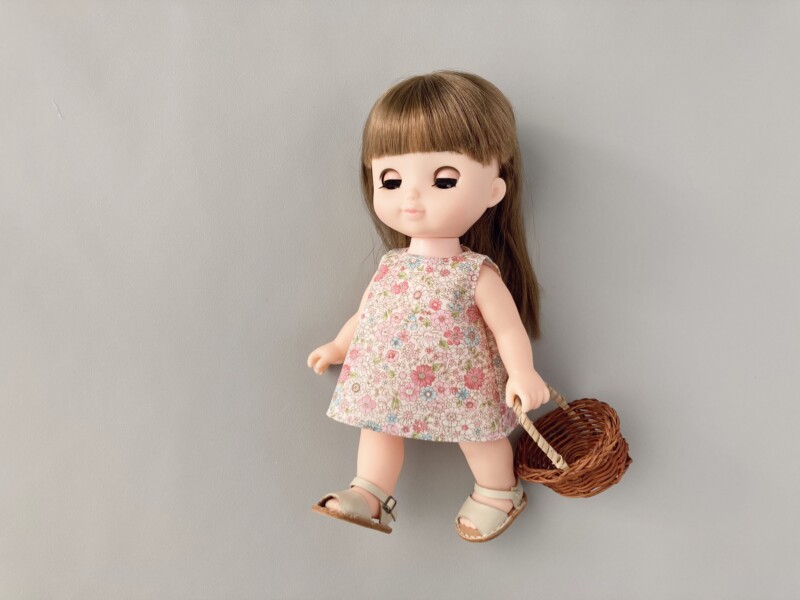 メルちゃん・ソランちゃん【ノースリーブAラインワンピース】の作り方と無料型紙
