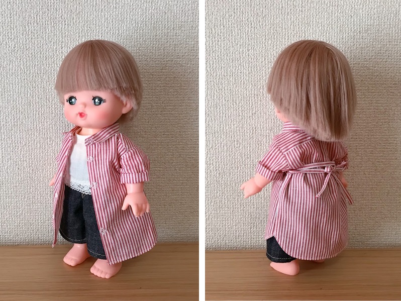 メルちゃん・ソランちゃん【シャツワンピース】の作り方と無料型紙
