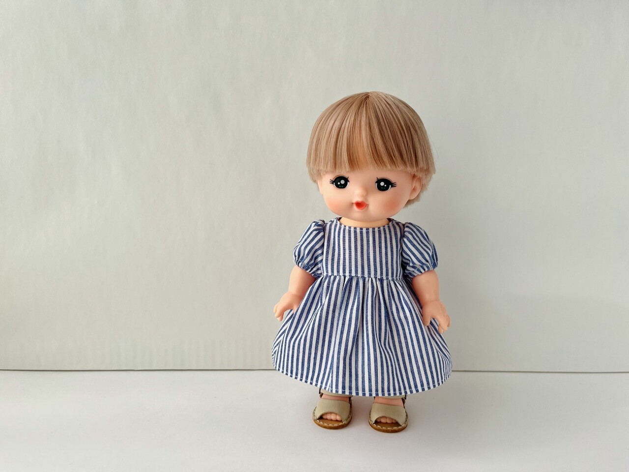 メルちゃん・ソランちゃん【ギャザー袖ワンピース】作り方と無料型紙