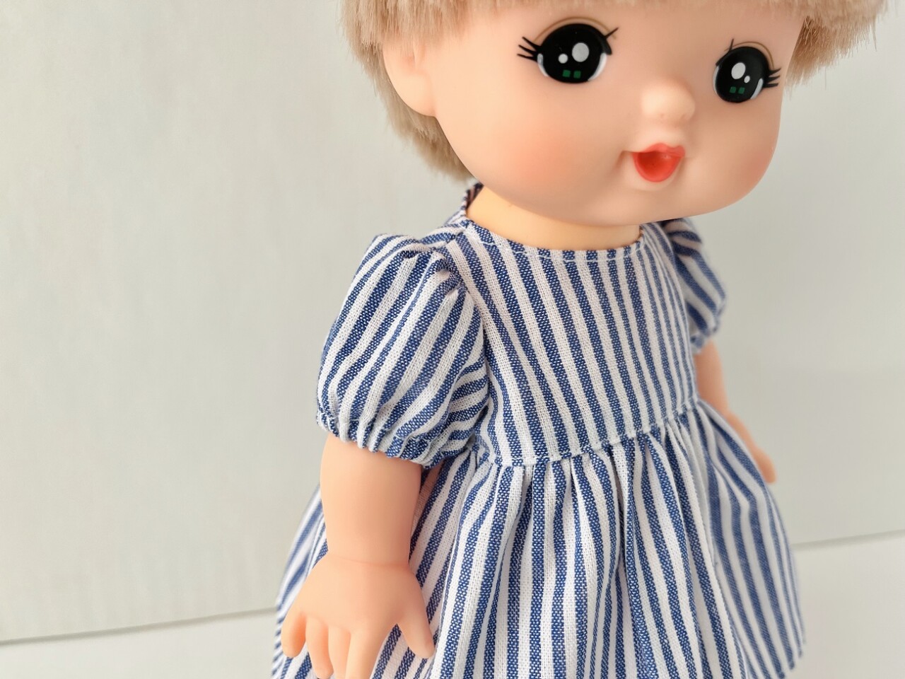 メルちゃん・ソランちゃん【ギャザー袖ワンピース】作り方と無料型紙